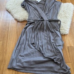 Loft Gray Dress with tie waist